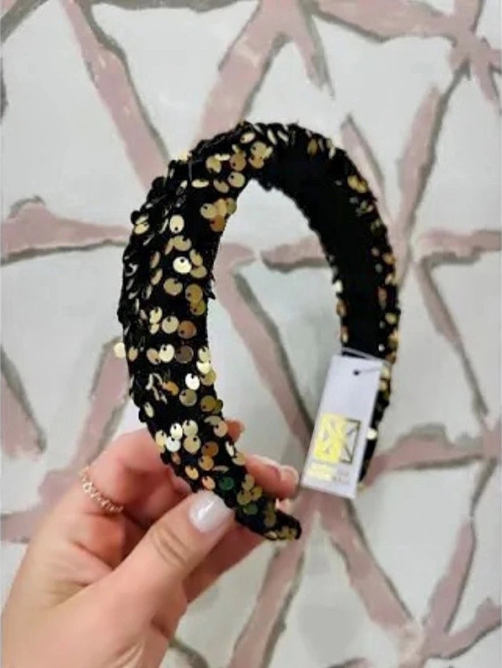 Michelle McDowell Cambria Black and Gold Sequin Headband